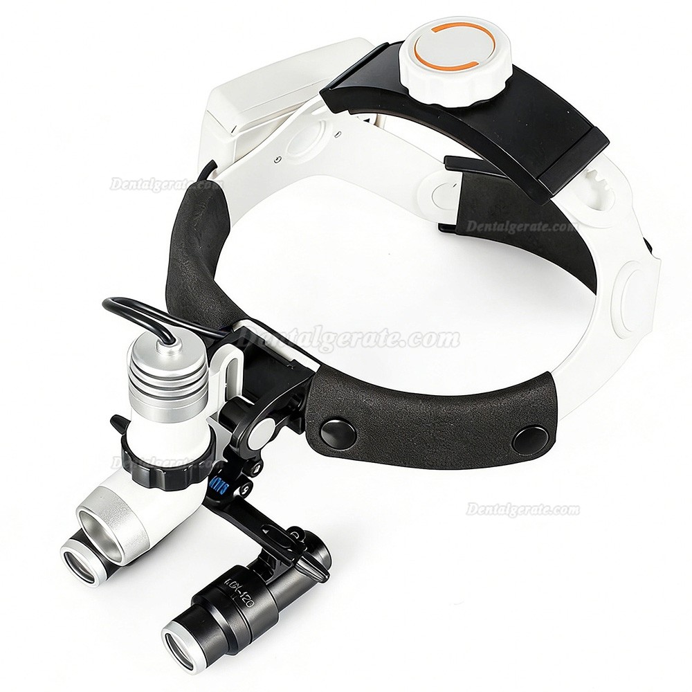 KWS 4,0X Dental Binokularlupe + KWS KD-203AY-4 3W LED-Licht f&uuml;r Lupenbrille, mit 2 Batterien